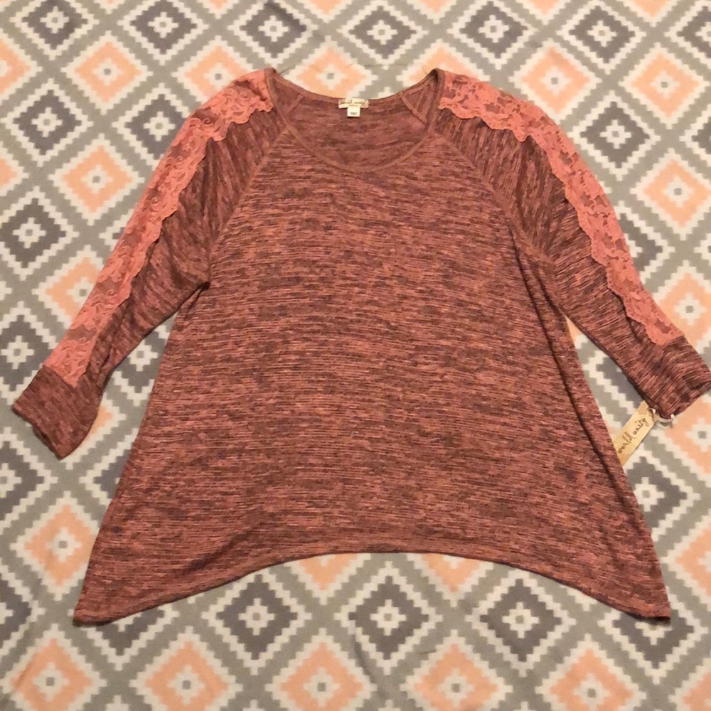 World Unity NWT Rose Pink&Black With Lace Top Sz3X